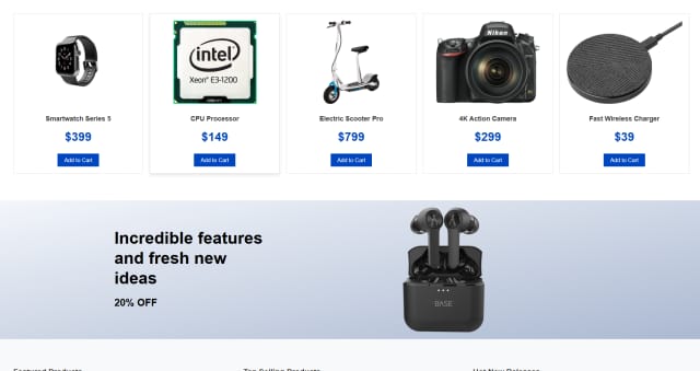 E-commerce website design