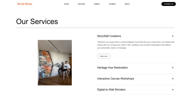 Services page design